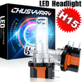 thumbnail image 1 of 2x 6000K White H15 LED Bulbs for Mercedes CLA-Class High Beam Headlight Lamp DRL, 1 of 11