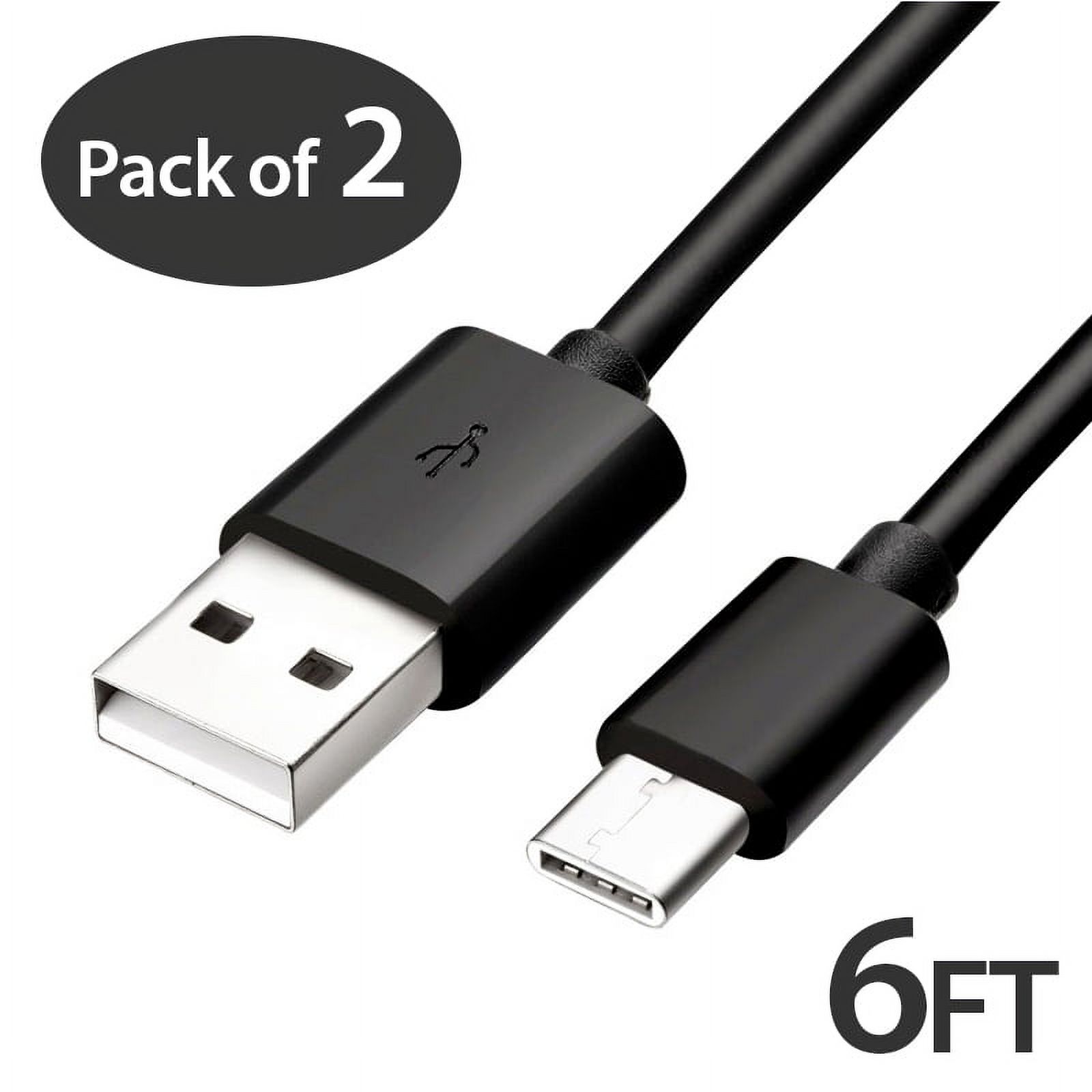 2x 6FT USB Type C Cable Fast Charging Cable USB-C Type-C 3.1 Data Sync Charger Cable Cord For Samsung Galaxy S9 S9+ Galaxy S8 S8 Plus Nexus 5X 6P OnePlus 2 3 LG G5 G6 V20 HTC M10 Google Pixel XL - image 1 of 1