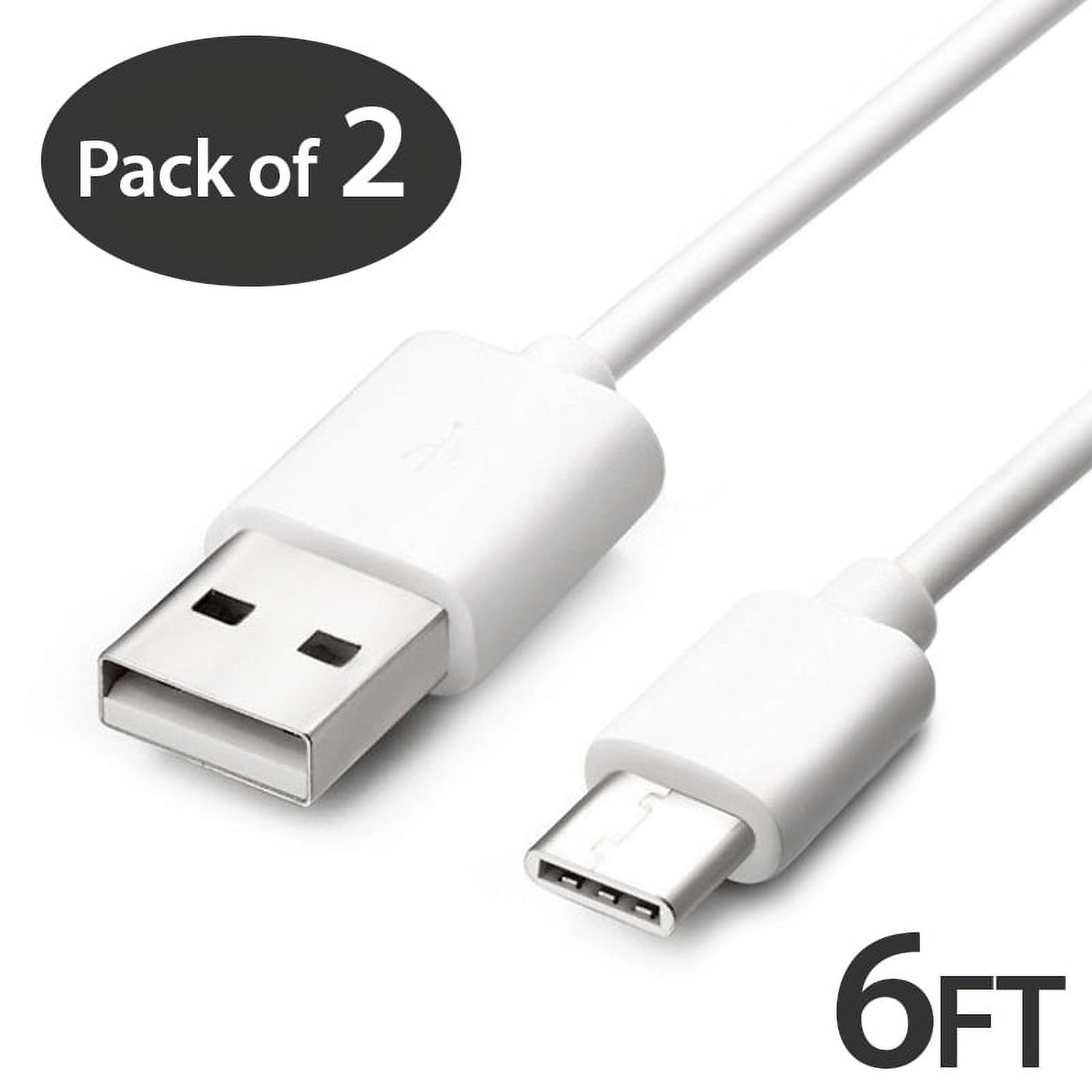 2x 6FT USB Type C Cable Fast Charging Cable USB-C Type-C 3.1 Data Sync Charger Cable Cord For Samsung Galaxy S9 S9+ Galaxy S8 S8 Plus Nexus 5X 6P OnePlus 2 3 LG G5 G6 V20 HTC M10 Google Pixel XL - image 1 of 7