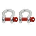 thumbnail image 1 of 2x 7/8" Bow Shackle D-Ring Zinc Plated w Red 1" Clevis Screw Pin 14000 lbs Tow, 1 of 7