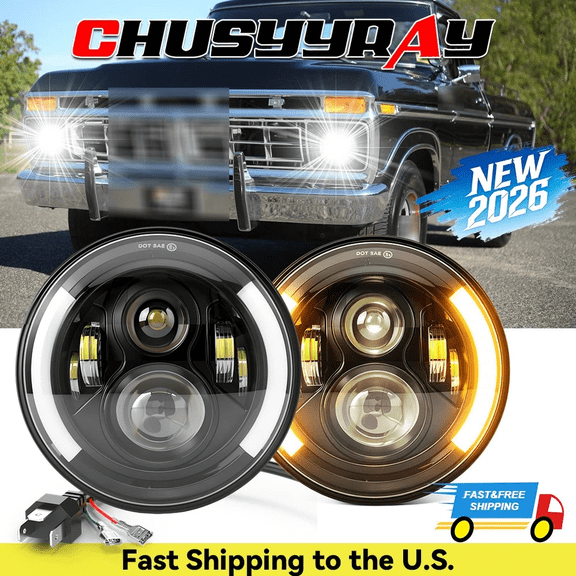 2x 7" Halo Round led Headlights Hi/Lo Beam Turn Signal For Datsun 240Z 260Z 280Z