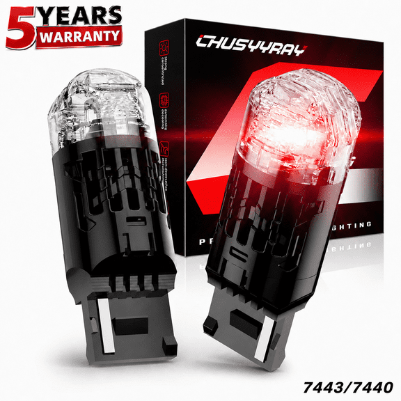 2x 7440 7443 Red LED Light Strobe Flash Blinking Brake Tail Light Parking Bulbs