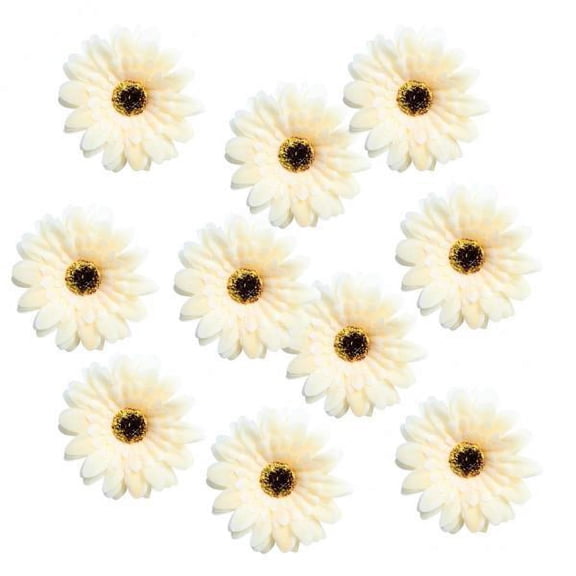 2x 7cm Silk Artificial Daisy Heads Flowers Head for Wedding Decoration DIY Wedding Wreath Gift Box Decor Scrapbooking Craft Flowers Pack of 10