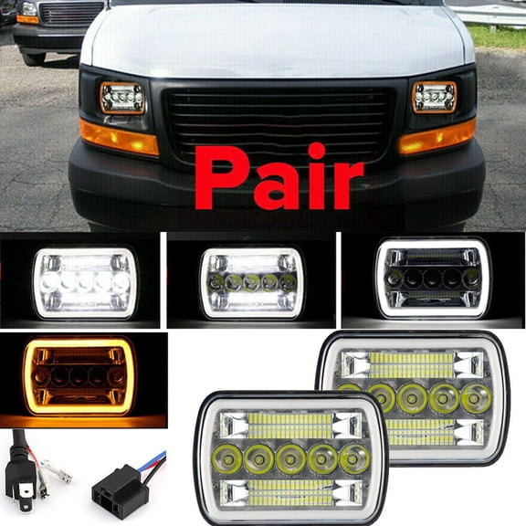 2x 7x6"LED Headlight Hi/Lo Beam DRL For Chevy Express Cargo Van 1500/2500/3500 S