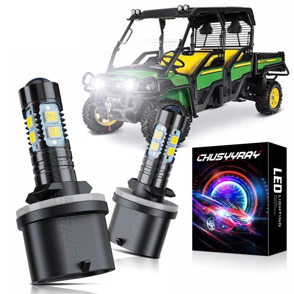 2x 880 LED Headlight Bulbs 6000k White - for John Deere Gators XUV 625i, 825i, 855D