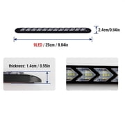 2x 9 LED Car Daytime Running Light Strip Driving/Fog/Turn Signal Lamp 12V 2700LM