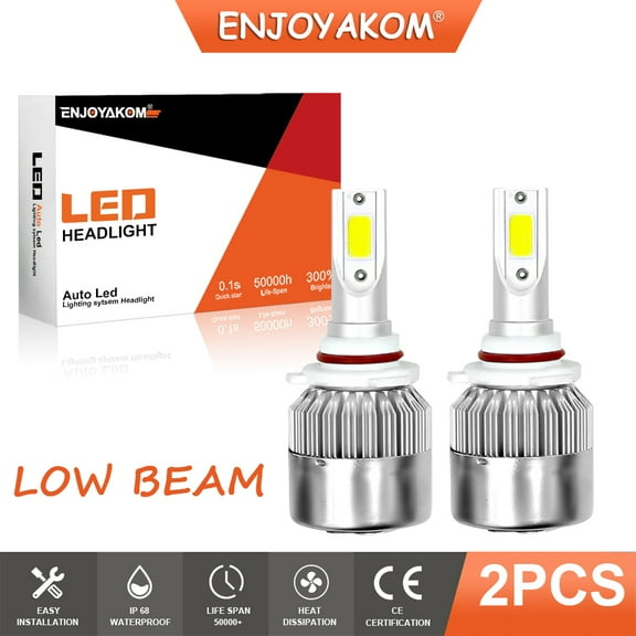 2x 9006 LED Low Beam Bulbs For Pontiac Vibe 2009-2010 9006 HB4 LED Headlights 6000K White