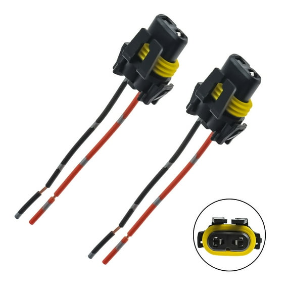2x 9006 Socket Female Adapter Wiring Harness Pigtail Plug for Fog-Head Light