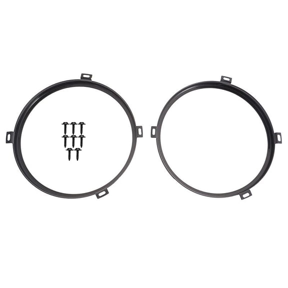 2x ABS+Metal Round Headlight Mount Bracket Rings for Wrangler JK Long-Term Use, Easy to Install and Operate