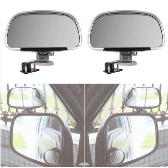 2x Adjustable Blind Spot Mirror Car Rear View Side Mirror 180 Wide Angle Silver