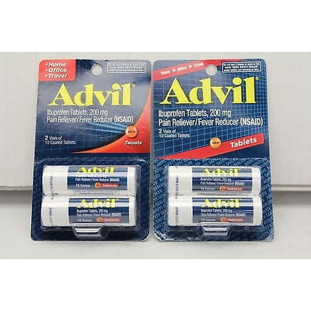 (2x) Advil Ibuprofen Tablets 200mg10 tablets Tubes Exp 02/2019