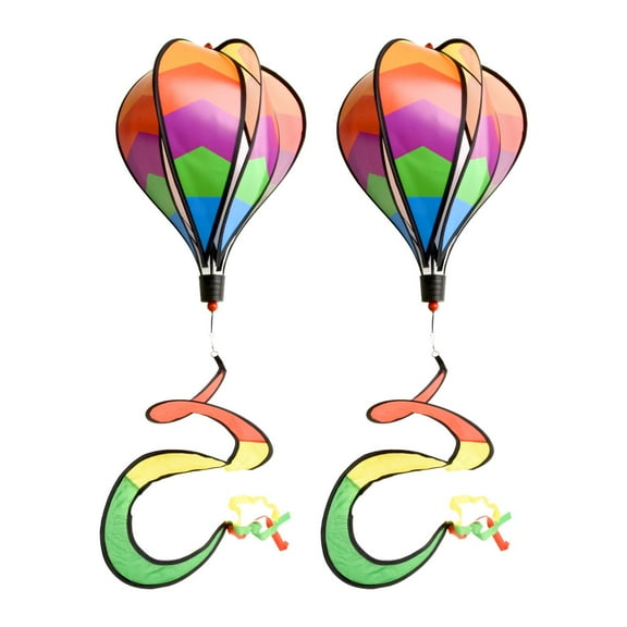 2x Air Balloon Wind Spinner Geometric 3d Rotating Windmill Twister Hanging Smile Home