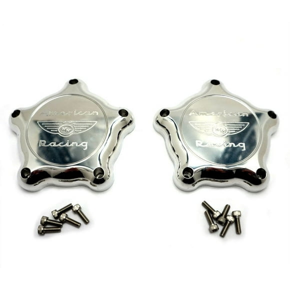 2x American Racing Chrome Wheel Center Caps Bonneville Flat Torque-Thrust Pair