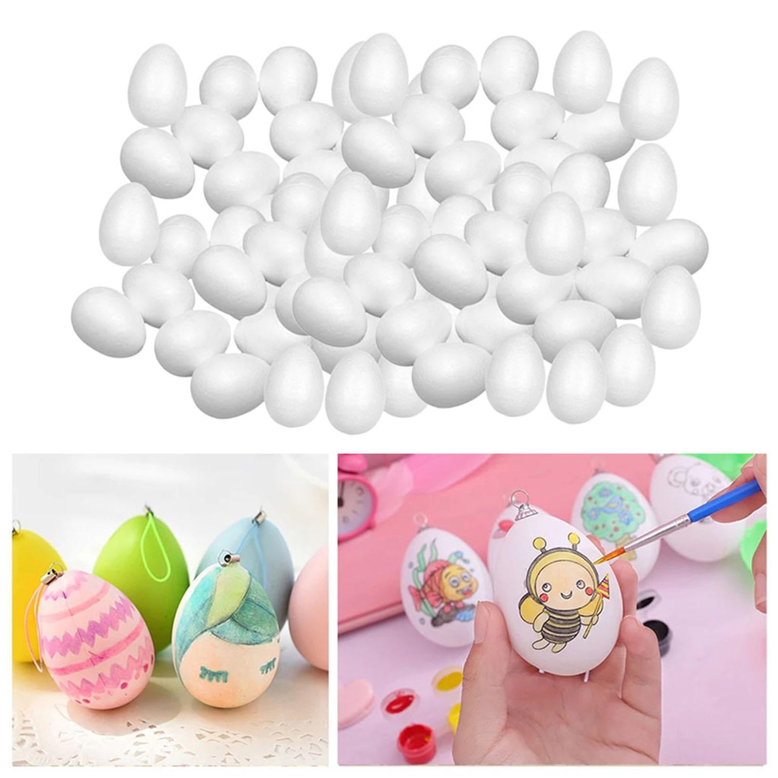2x Artificial Foam Easter Eggs Craft Set DIY Drawing Painting,White Blank Eggs Painting Toys for Party Children Home Decor Supplies