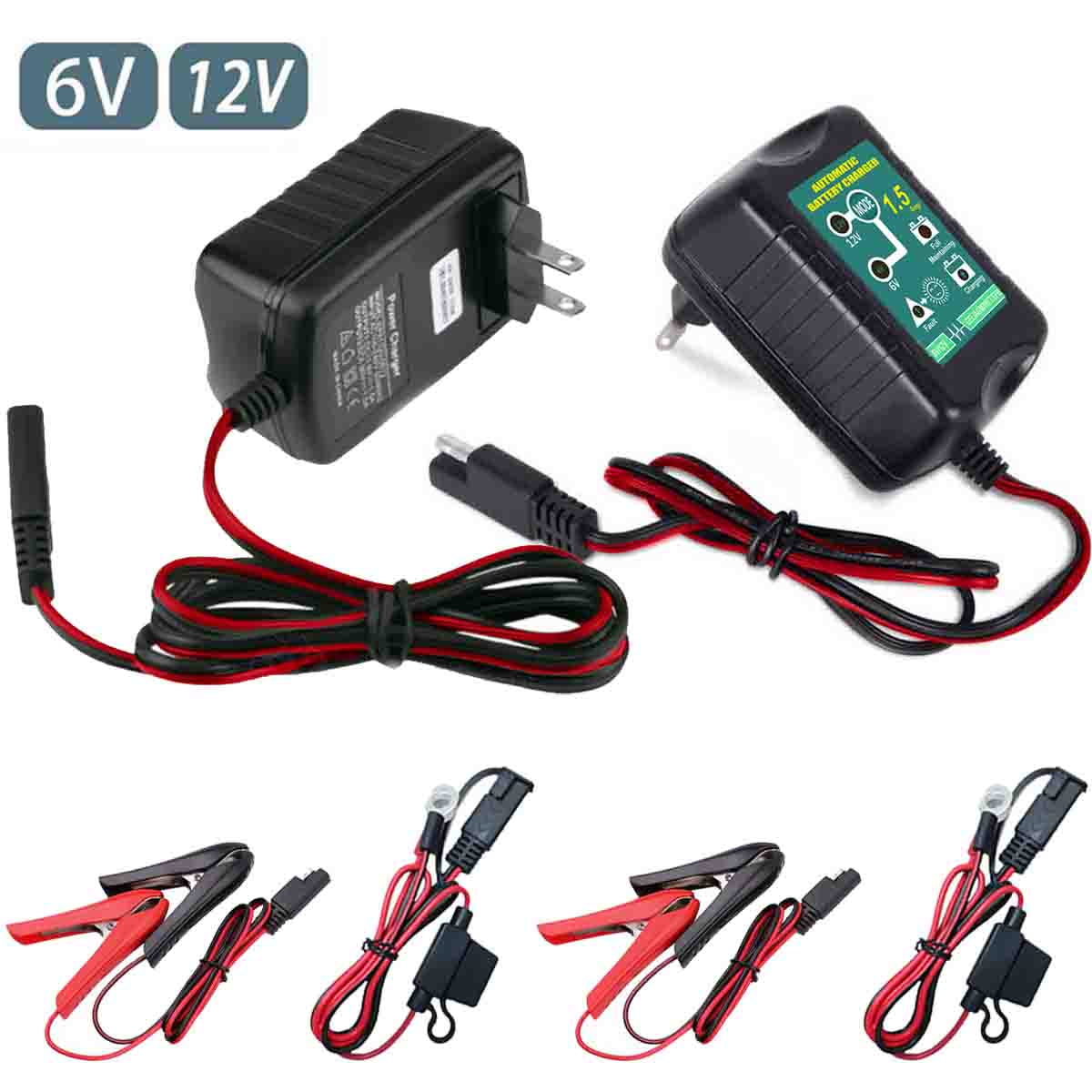 Automatic Battery Charger Motorcycle Trickle Float Maintainer 12V 6V