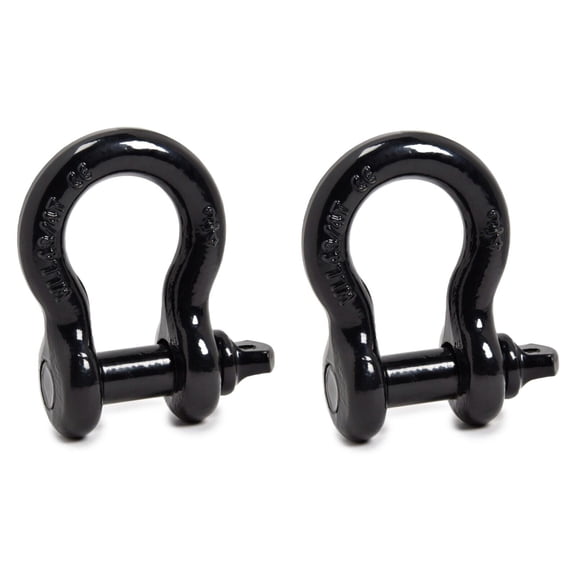 2x BLACK 3/4" Bow Shackles D Ring Screw Pin Jeep CJ Off-Road Anchor Bow 4 3/4TON