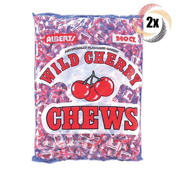 2x Bags Alberts Fruit Wild Cherry Chews Assorted Flavors | 240 Candies Per Bag