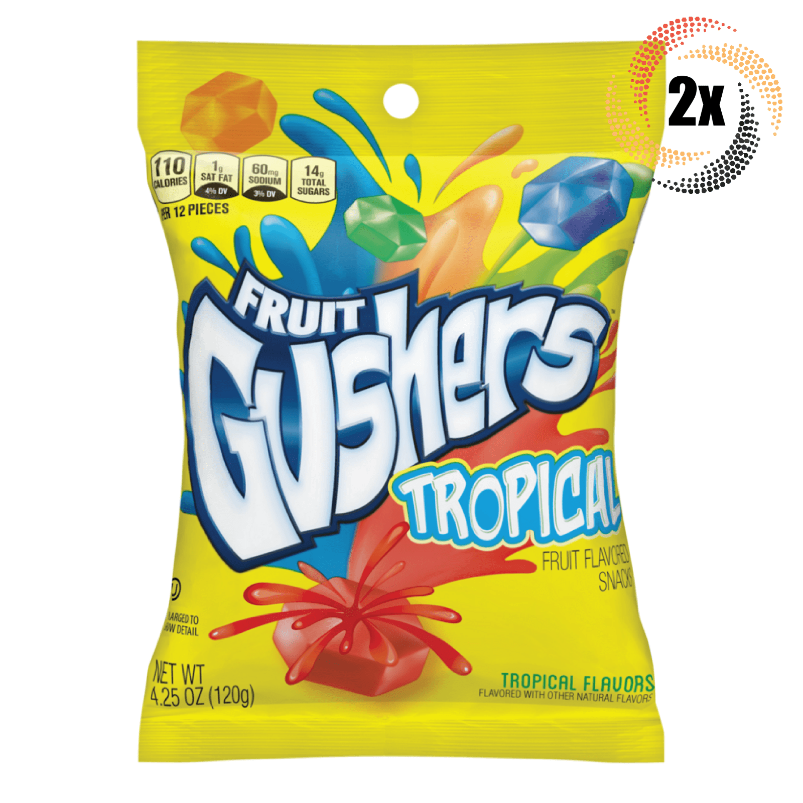 2x Bags Gushers Tropical Flavors Fruit Snacks Candy | 4.25oz | Fast Shipping!