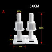 2x Bathroom Toilet Seat Repair Kit Tool Hinges Bottom Fitting Bolts Screws White
