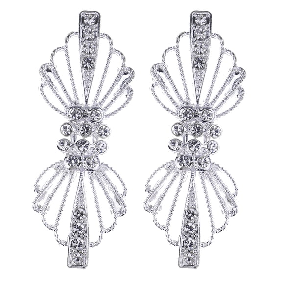 2x Beautiful Crystal Closure Alloy Hook and Eye Clasp Sew On Clothing Decor