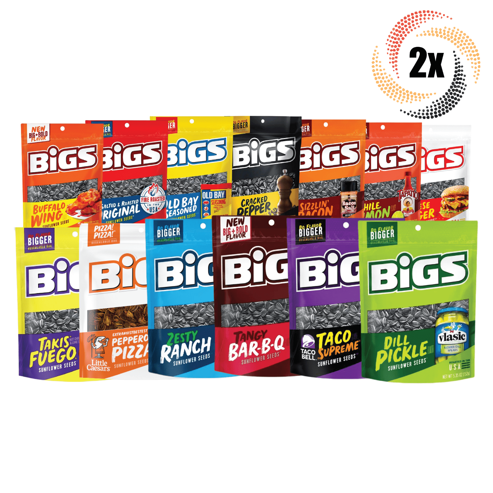 2x Bigs Variety Flavors Sunflower Seed Bags 5.35oz ( Mix & Match