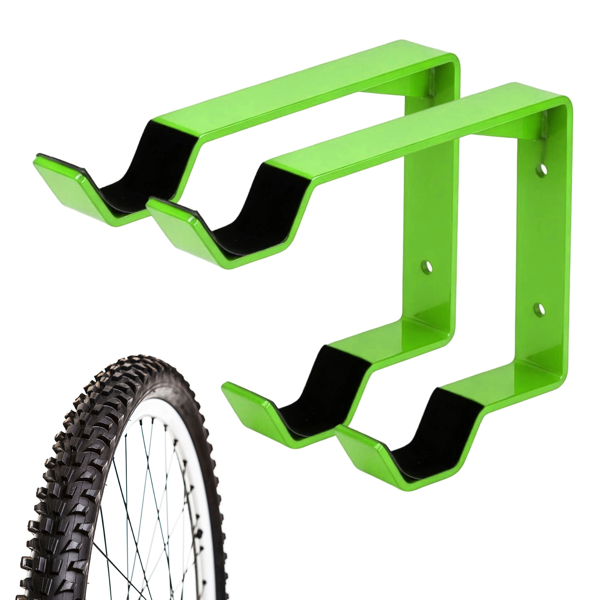 Bike Wheel Racking Systems 2x Bike Wheel Rack Wall Mount, Carbon Steel Bicycle Wheel Holder Wall ...