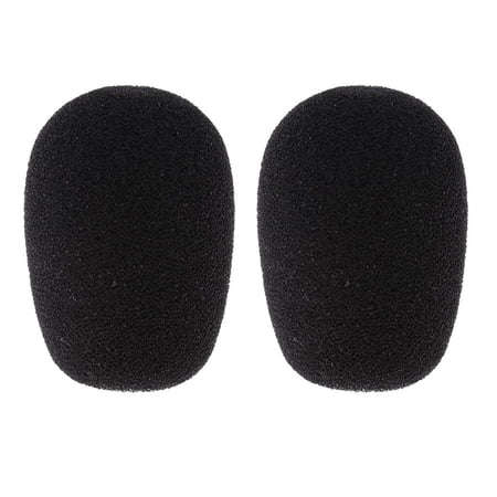 2x Black Microphone Headphone Cover Windshield Foam Microphone for Conference Audio