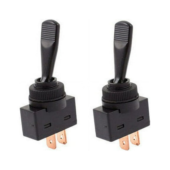 2x Black ON/OFF Universal Toggle Flip Switch 2-Pin DC 20A/12V Car/Truck/Boat 1/2
