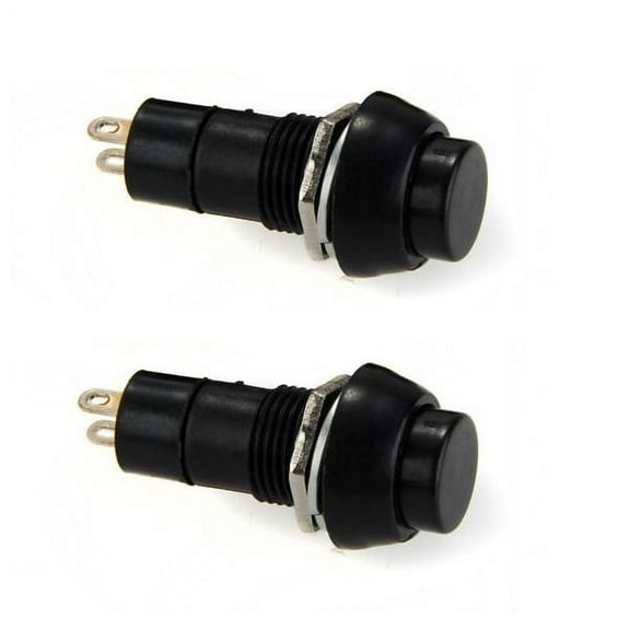 2x Black Push Button Switch Latching Bolt ON/OFF Car DC 12V/5A AC 125V/3A 250V