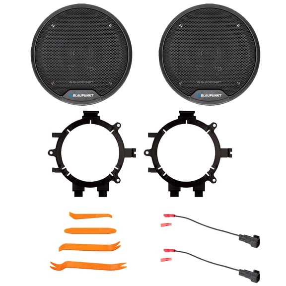 2x Blaupunkt BPS-E653 6" 40 Watt Max Power Full Range 3-Way Speakers, 2x 5.25" or 6.5" Speaker Adaptors, Speaker Wire Harness, Pry Tool Set (19992006 Chevy Silverado & Full Car Fitment Details)