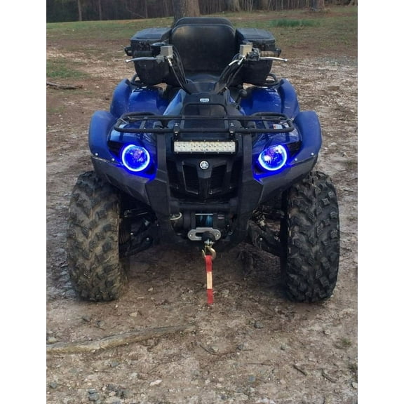 2x Blue LED Kawasaki Brute Force Addon Angel Eye Headlamp Headlight Halo Rings