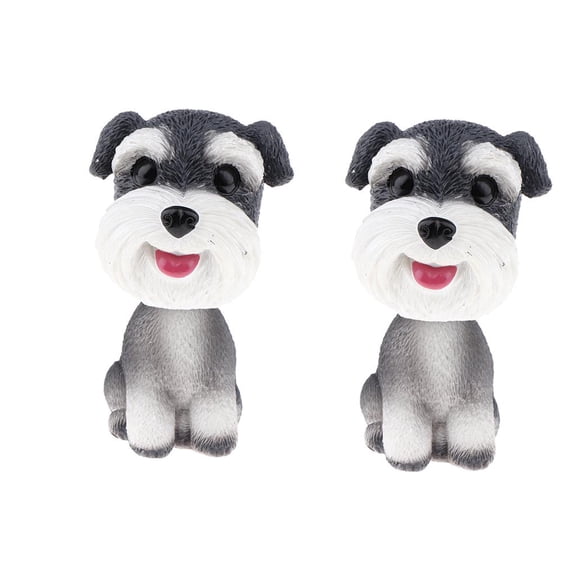 2x Bobbing Head Dog Bobble Head Schnauzer toy