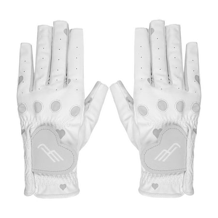 2x Breathable Womens Golf Gloves Ladies Fingerless Gloves for Outdoor Sport Cycling Grey 21