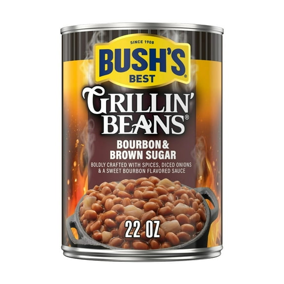 2x-Bush's Bourbon and Brown Sugar Grillin' Beans, Canned Navy Beans, 22 oz