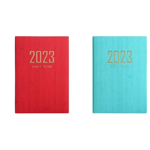 2x Business Notebook Goals Habits Schedules Track, Time Management Planner, Academic, Weekly, Monthly Organizer Notebook for Household Office Red Green