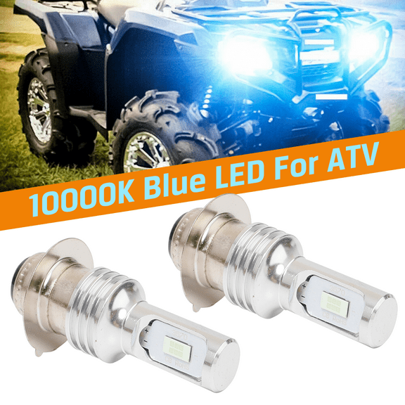 2x CREE 8000K LED Ice Blue Headlight Bulbs For Honda Fourtrax Sportrax TRX Yamaha Banshee Raptor YFZ Kawasaki Bayou KFX KLX Mule Suzuki Eiger LT King Quad Ozark