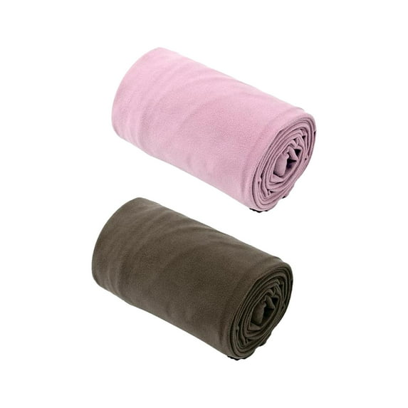 2x Camping Blanket Soft Fleece Lining Outdoor Lightweight Thermal Warm Emergency Pink Gray