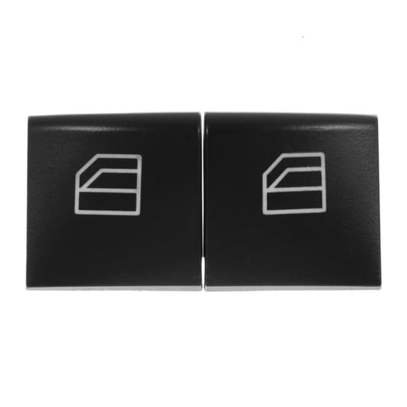 2x Car Black Plastic Electric Window Lift Control Switch Repair Button Caps Suitable for W164 X164 2518300290 2518300590