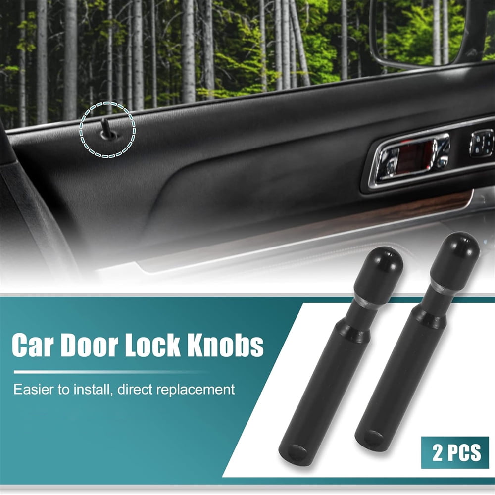 Juego De 2 Perillas De Bloqueo De Puerta OEM Ford – Para F-150, Explorer, Taurus, Sable – Negras, Plástico