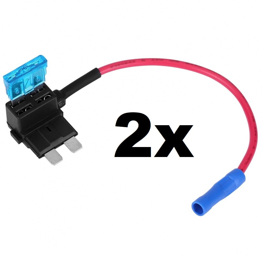 2x Car Fuse Splitter Blade Standard Wire Tap Adapter Holder Automotive