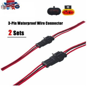 2x Car Waterproof Electrical Wire Cable Connector Male Female 3Pin Way Plug Kit