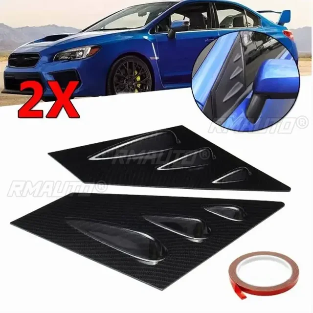 2x Carbon Fiber Look Car Front Louver Side Vent For Subaru WRX STI 2015