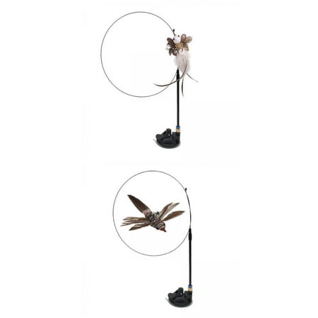 2x Cat Feather Toy Interactive Cat Teaser Kitten Kitty Training Tool