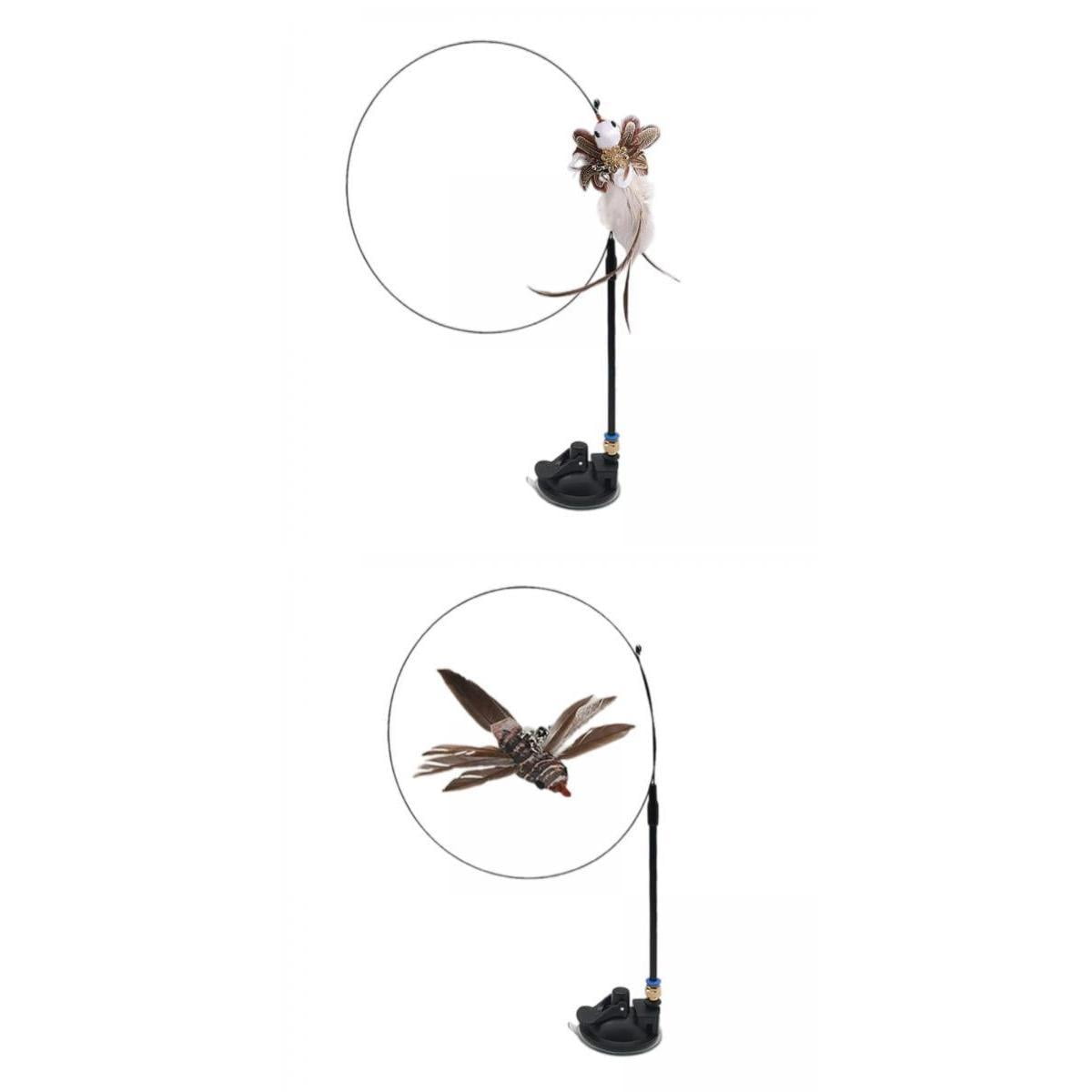 2x Cat Feather Toy Interactive Funny Catcher Cat Teaser Rod