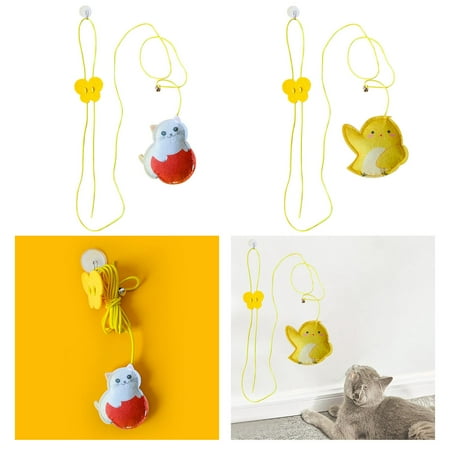2x Cat Toy Cat Teaser Toy Retractable Interactive Toys Cat Supplies for Cage