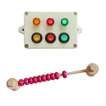 2x Child Busy Board DIY Accessories,Abacus Beads and Traffic Light,Early Educational Toys,Cognition Game