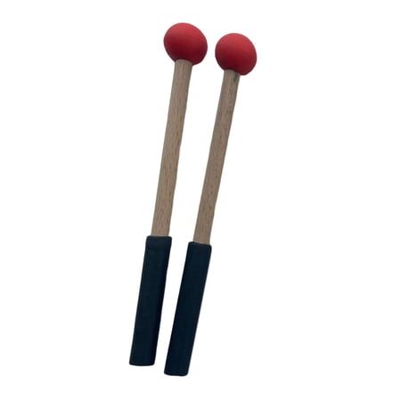 2x Classic Silicone Drumsticks, Cymbal Mallets, Hand Percussion Mallets for , Professional And Beginner Percussion Red