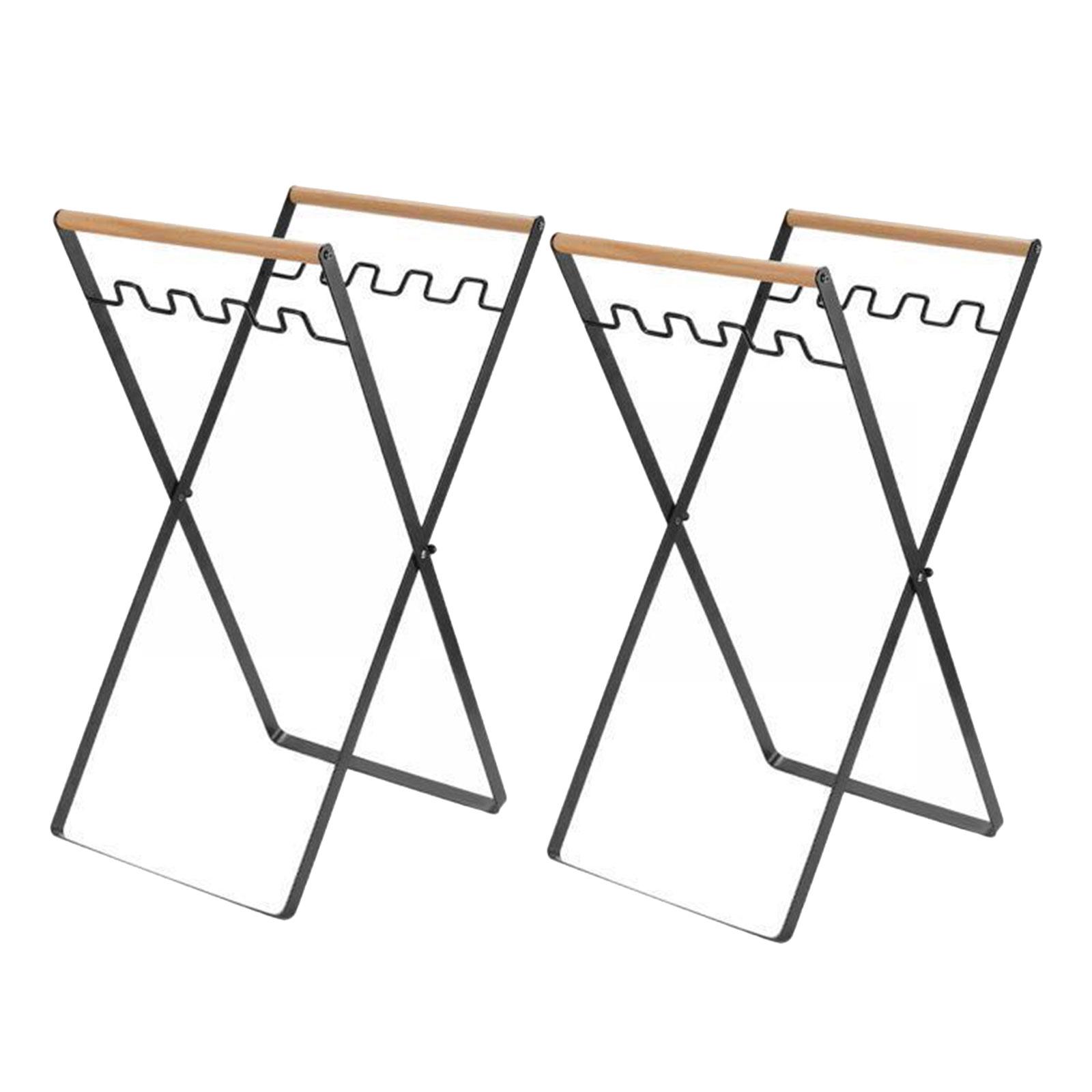 2x Collapsible Trash Can Stand Support Metal Frame Organizer Portable