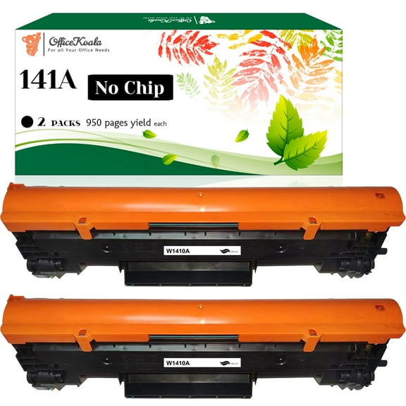 2x Compatible HP 141A Black Toner Cartridges(No Chip), 950 Pages Yield (Replacement for OEM Part W1410A)