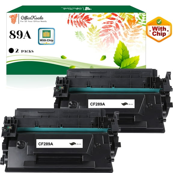 2x Compatible HP 89A Black Toner Cartridges(with Chip), 5000 Pages Yield (Replacement for OEM Part CF289A)